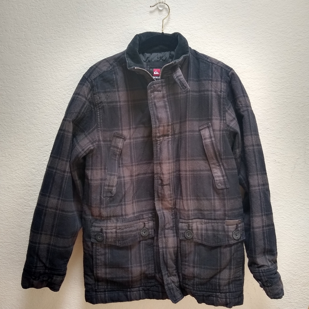 Quicksilver Plaid Zip Up Jacket